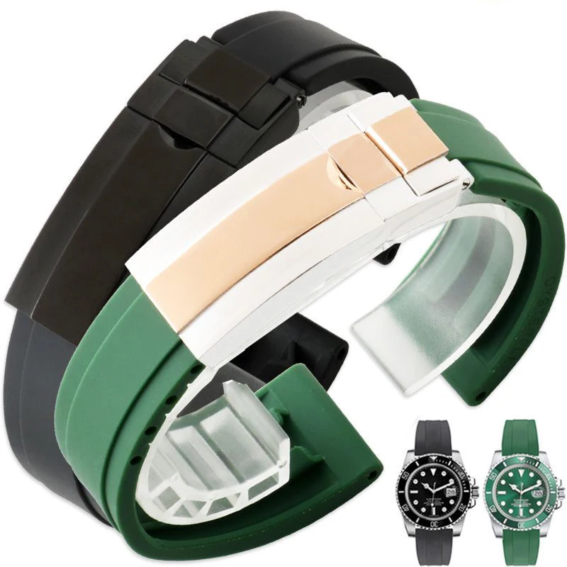 Cinturino In Silicone Per Rolex Submariner Yachtmaster Daytona Cinturino Per Orologio Impermeabile Accessori Da 20Mm Bracciale In Gomma Antipolvere