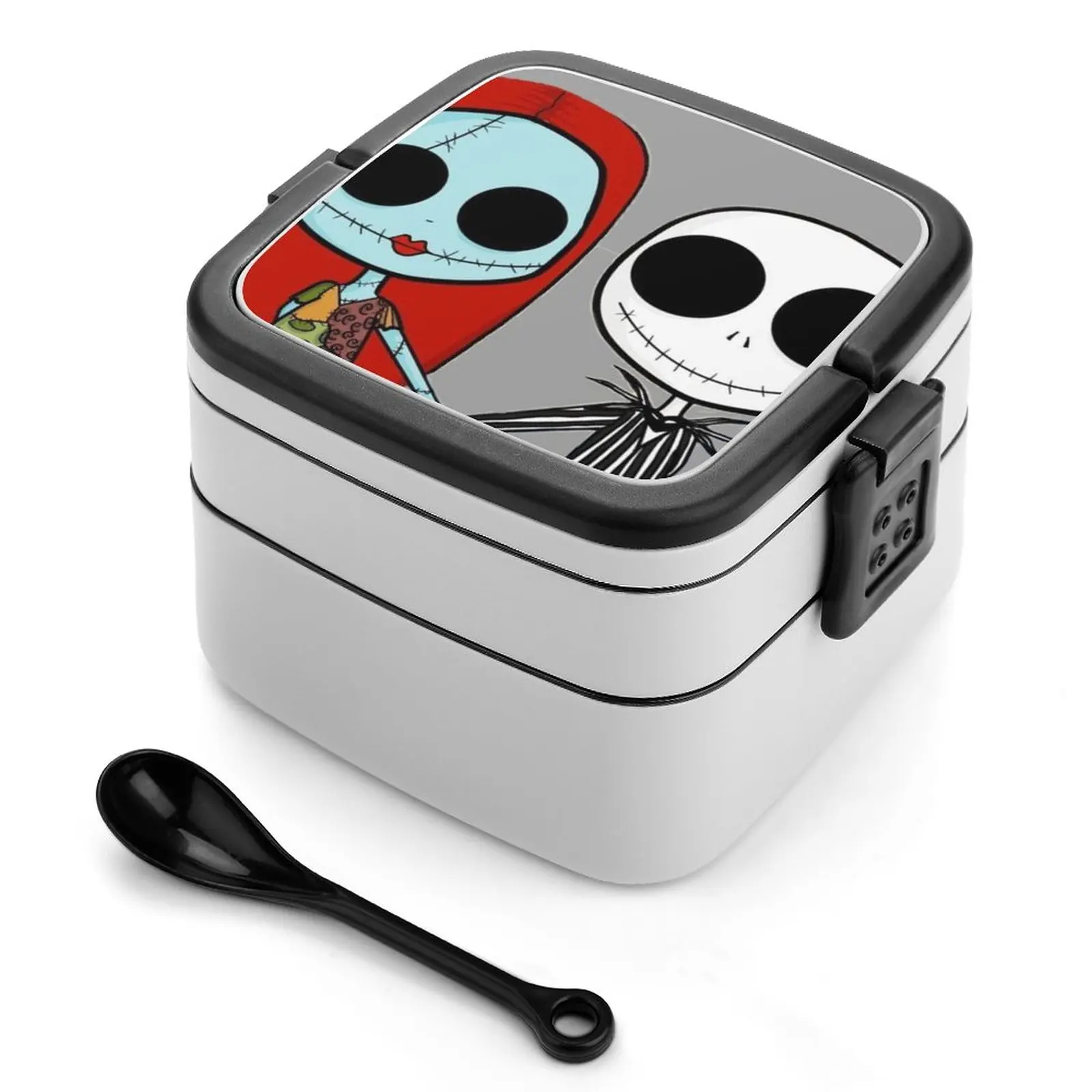 Jack E Sandy - Bento Box Lunch Box Quadrato A Prova Di Perdite Con Scomparto Tim Burton Nightmare Before Christmas Sandy Cute Couple
