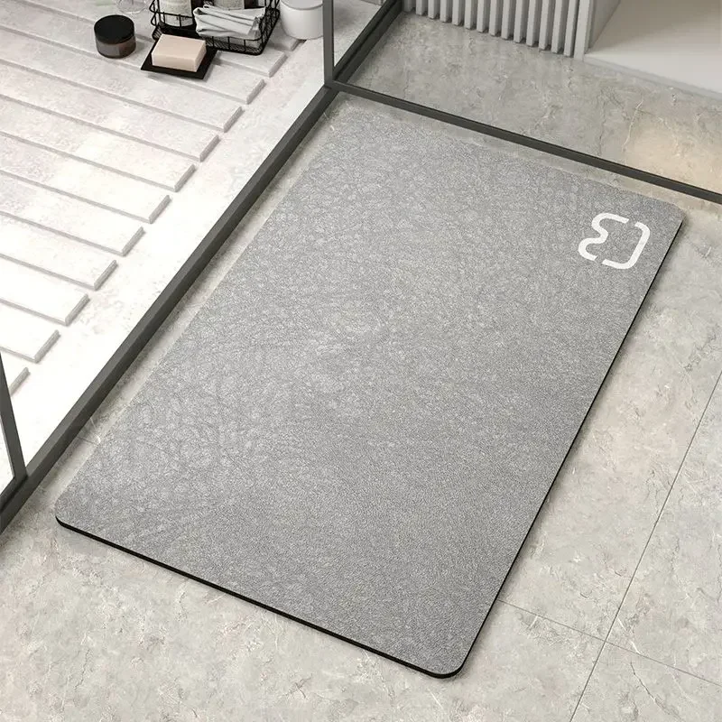 Tappeto da bagno in terra di diatomee, antiscivolo, grazioso motivo pietra 3D, morbido, assorbente e ad asciugatura rapida (blu, 60 x 40 cm) | Leroy Merlin