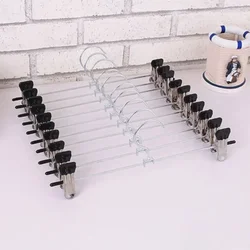 Enhanced Pant Organizer Clip - Non - Slip Metal Skirt Hanger with Traceless Clips (Black)