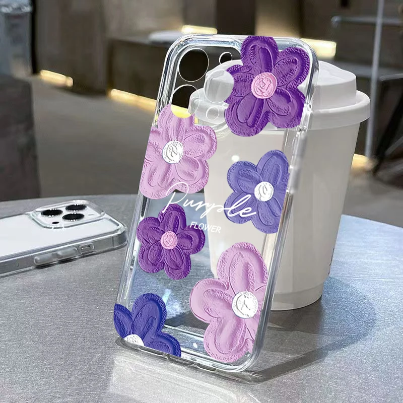 Jasmine Flower Clear Soft Silicone Shockproof Phone Case Cover