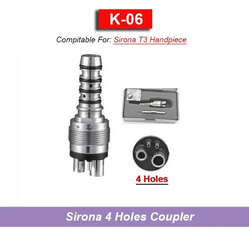 KaV Style Dental Fiber Optic LED Turbine Handpiece - Fits Quick Coupling 4/6 Hole