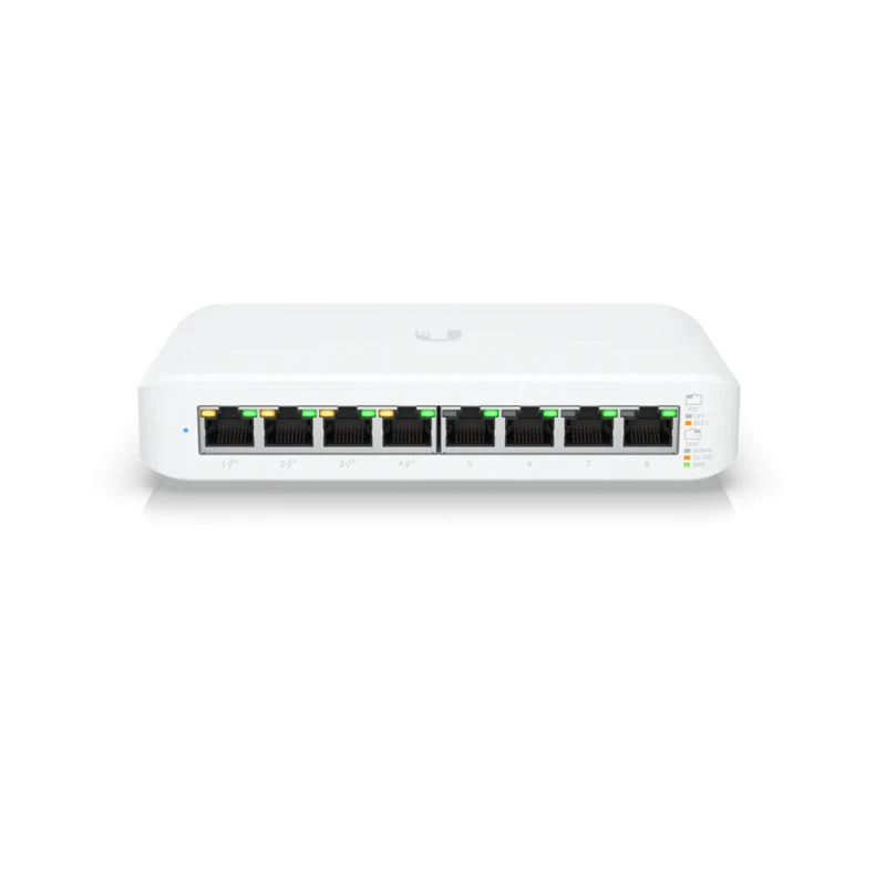 

UBIQUITI USW-Lite-8-PoE, коммутатор PoE с 4 портами, переключатель с 2 слоями, порты PoE 4x1GbE + RJ45, порты 4x1GbE RJ45, источник питания PoE коммутатора 52 Вт