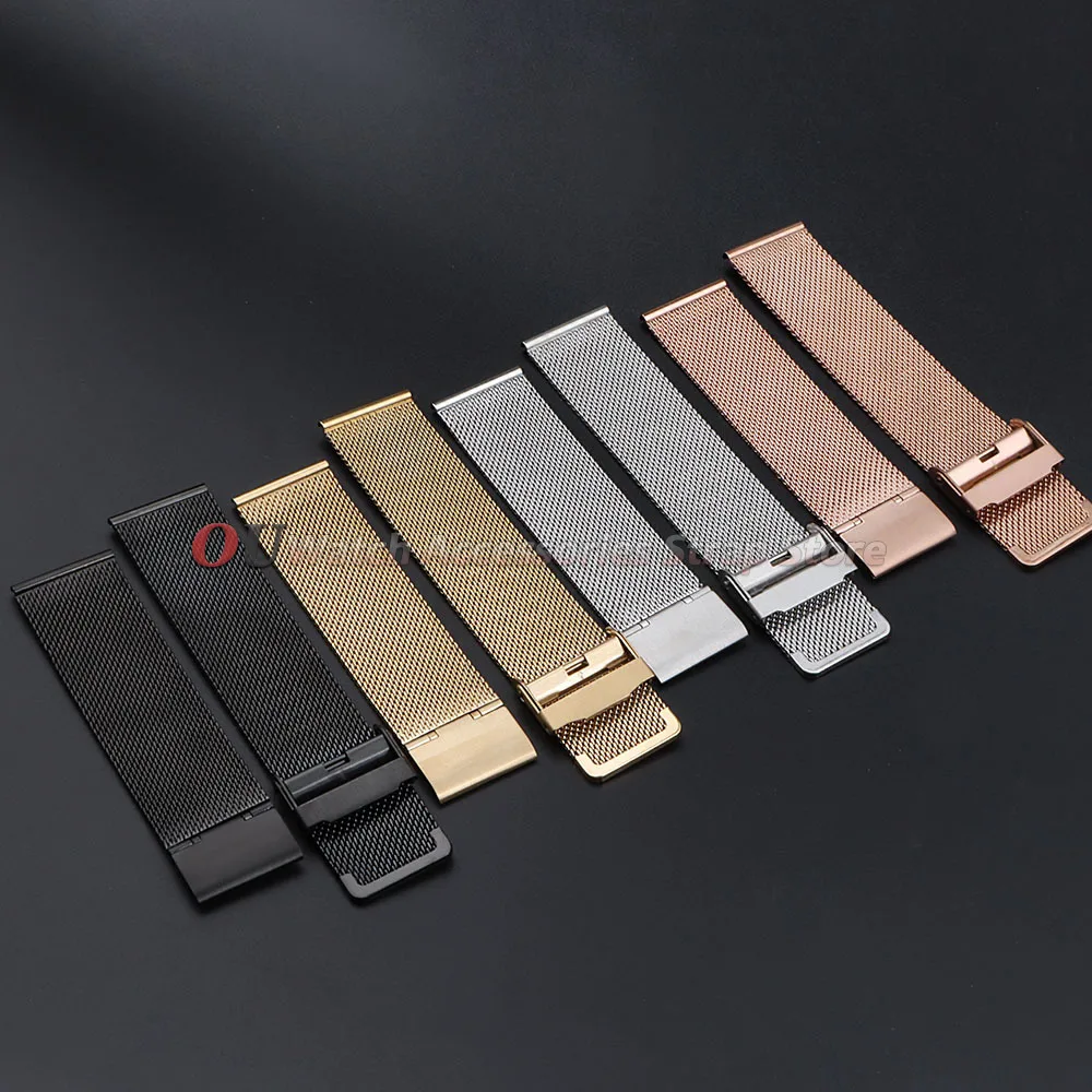 Elegant Metal Milanese Mesh Stainless Steel Watch Band Replacement Wristband