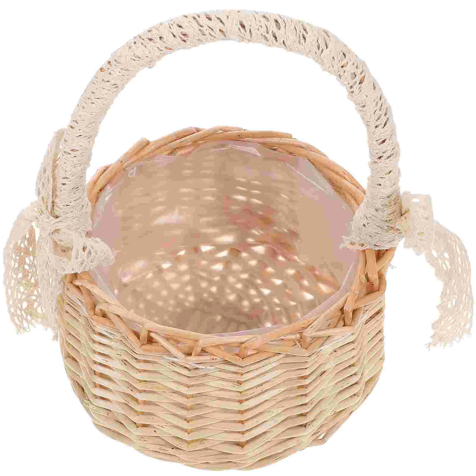 Woven Rattan Basket Storage Bins Flower Home Decor Material Eco Friendly Baskets For Snacks Kitchen Living Room Containers 5