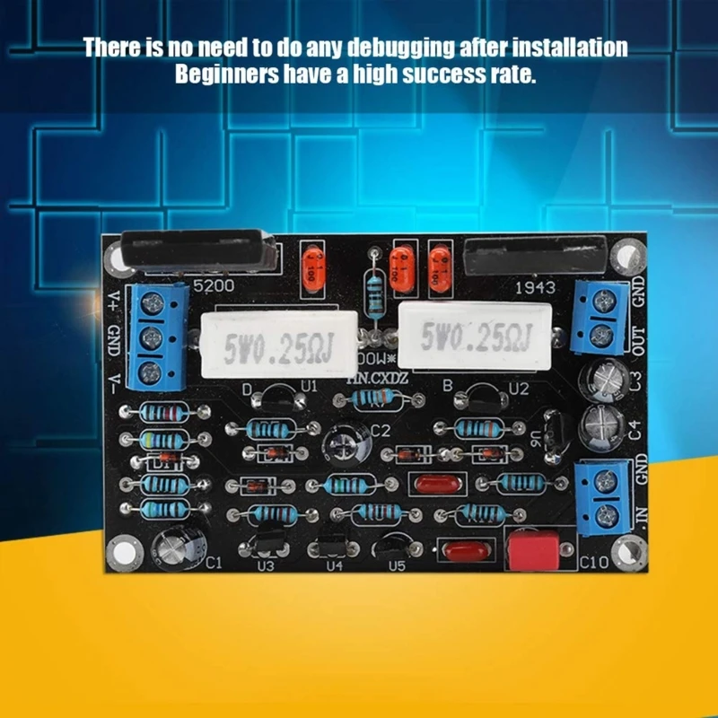 2SC5200+2SA1943 Power Amplifier Board 100W DC35V Single Audional Channel Output Drop Shipping assemble upc1342v hifi mono power amplifier board 2sc5200 2sa1943 220w audio amp