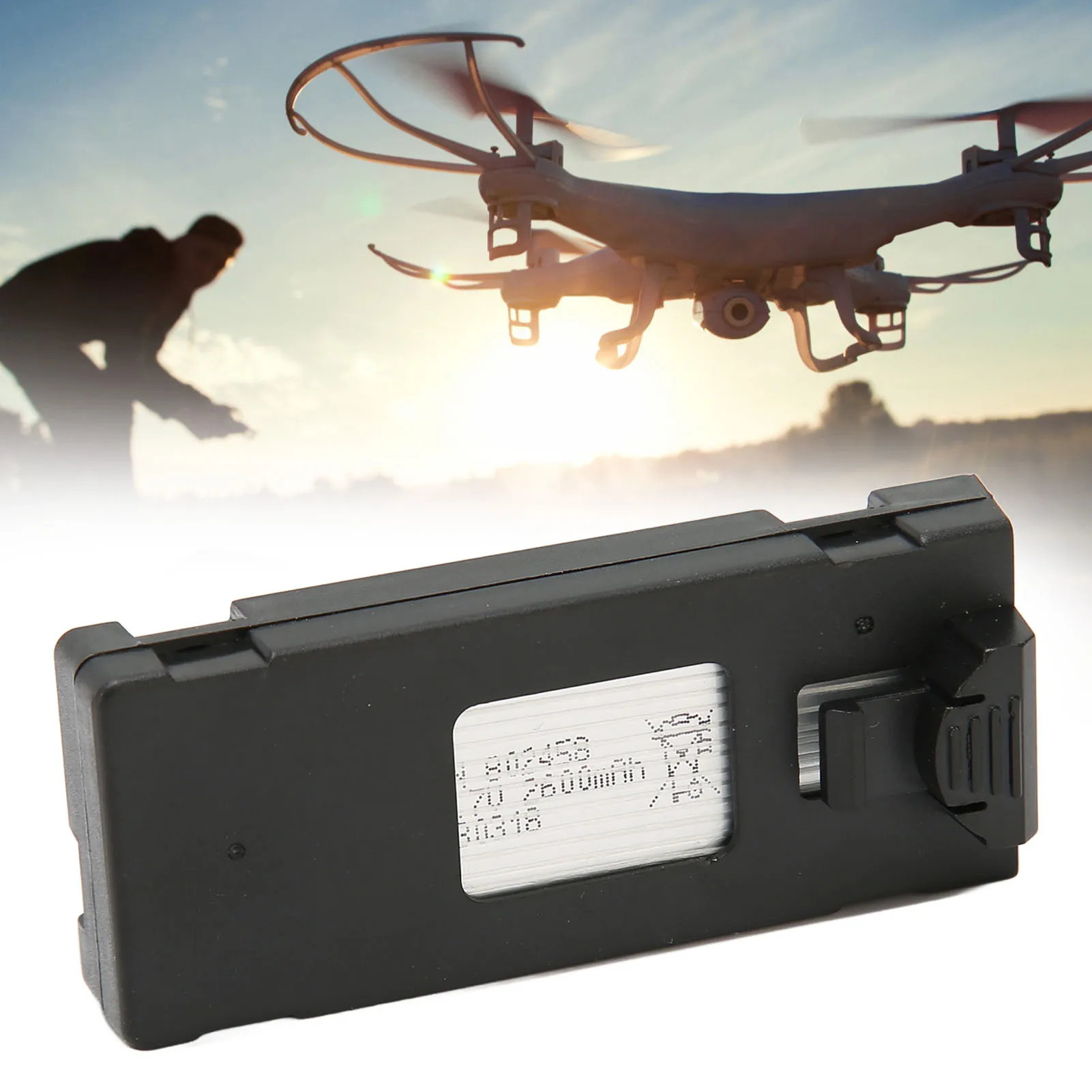 Batería Lipo De 3.7 V 2600 MAh, Batería De Dron RC 3 Piezas Para E88 Sin Escobillas S13 S1 APP8GPS RC UAV, Batería Recargable De Dron Con Funda De Plástico, Fácil