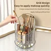 2025Makeup Storage Bucket 360° Rotating Transparent Simple Lig t Luxury Cosmetics Brush Lipstick Holder Stationery Organizer Box 2