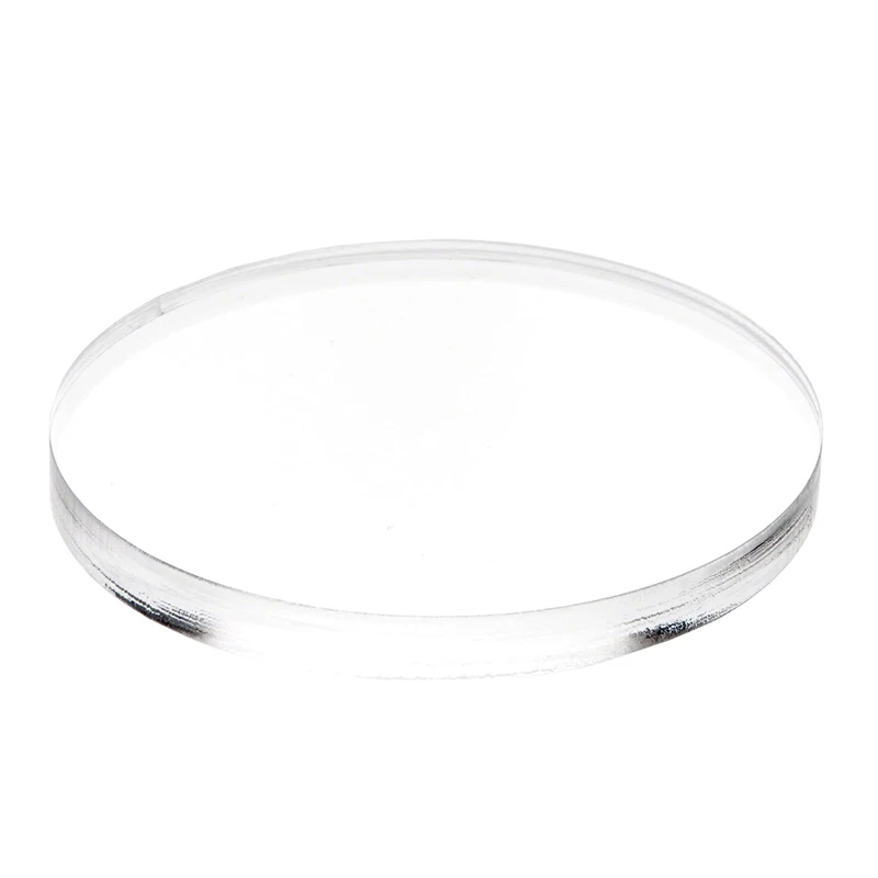 Clear Acrylic Round Standard Edge Jewelry Display Base