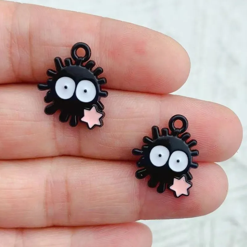 10pcs Cartoon Anime Charms Cute Coal Balls Pendant DIY Earring Bracelet Necklace Keychain Phone Jewelry Making Finding
