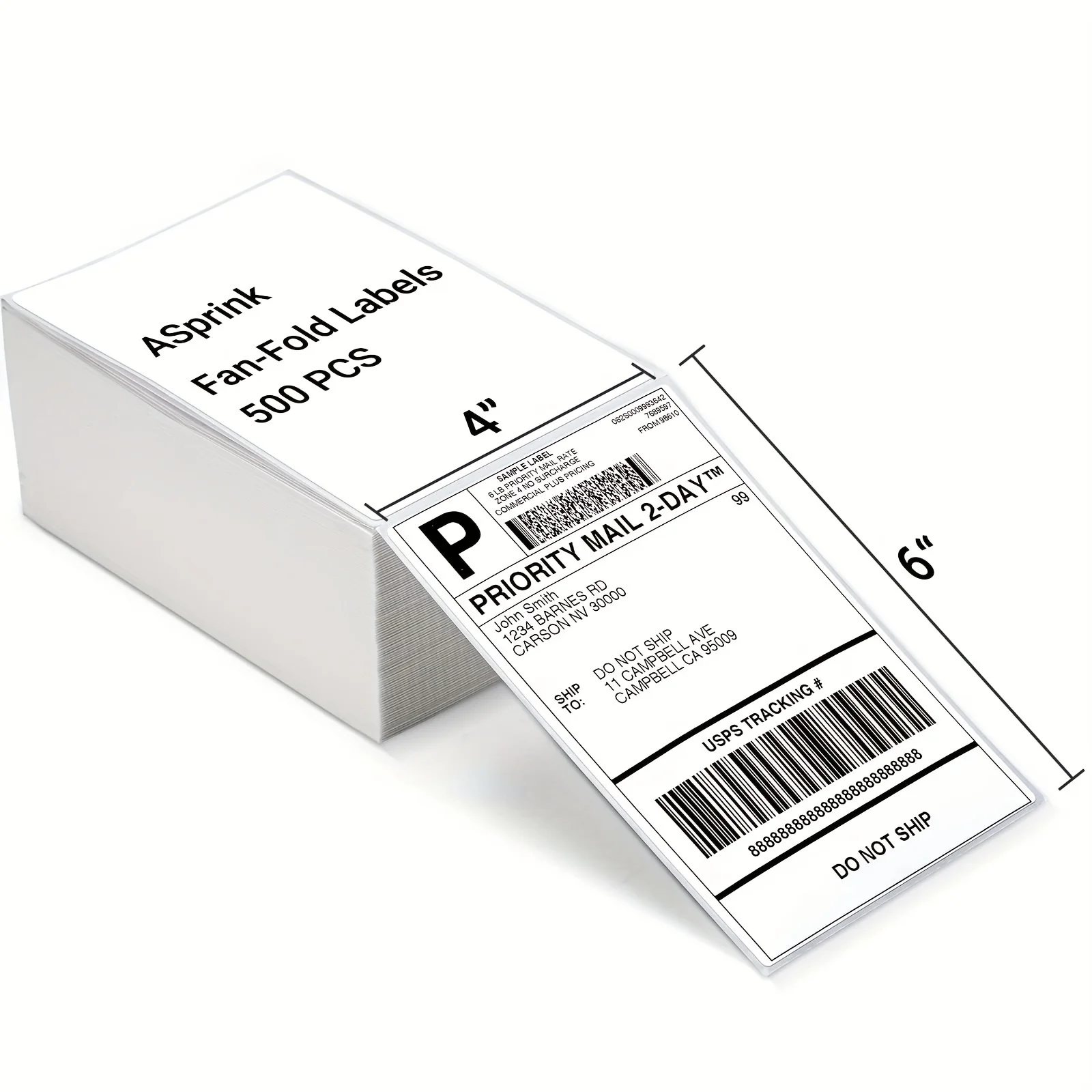4 x 6 Self-Adhesive Thermal Shipping Labels - White Mailing Labels