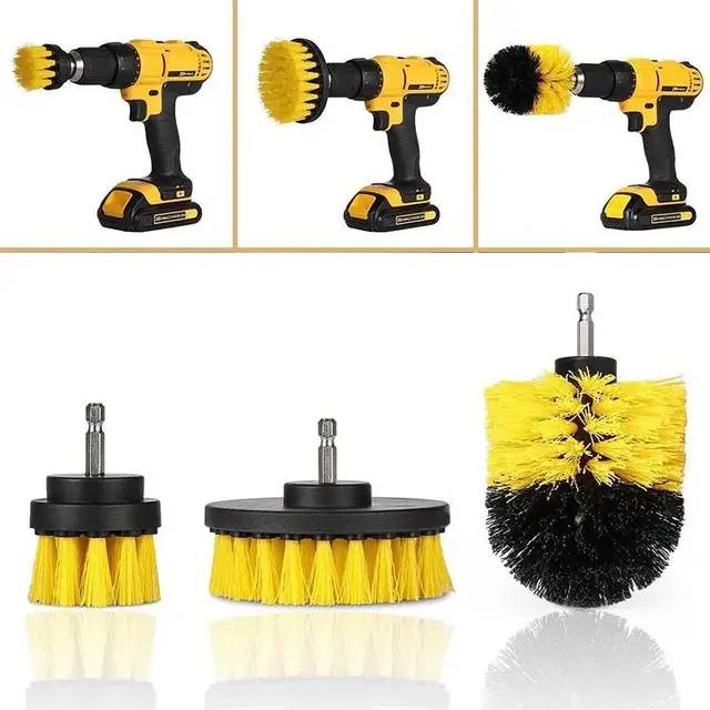 3Pcs/Set Power Scrubber Brush Set for Bathroom Drill Scrubber Brush for Cleaning Cordless Drill Attachment Kit Power Scrub