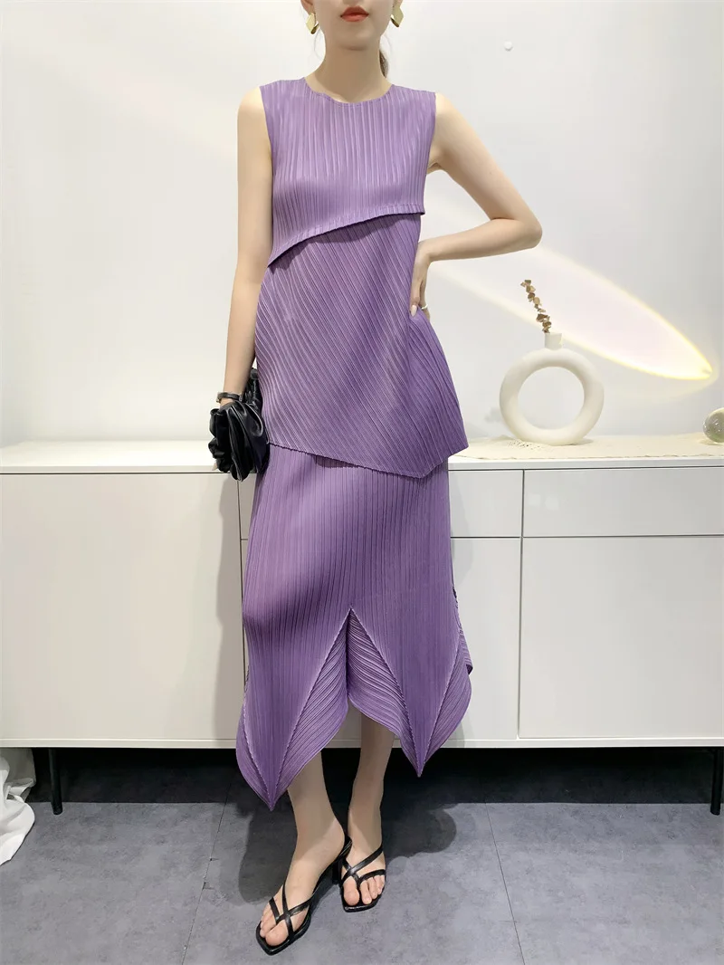 

Set Women's 2024 Summer Irregular Top+Half Skirt Design Sense of Japanese and Korean Leisure