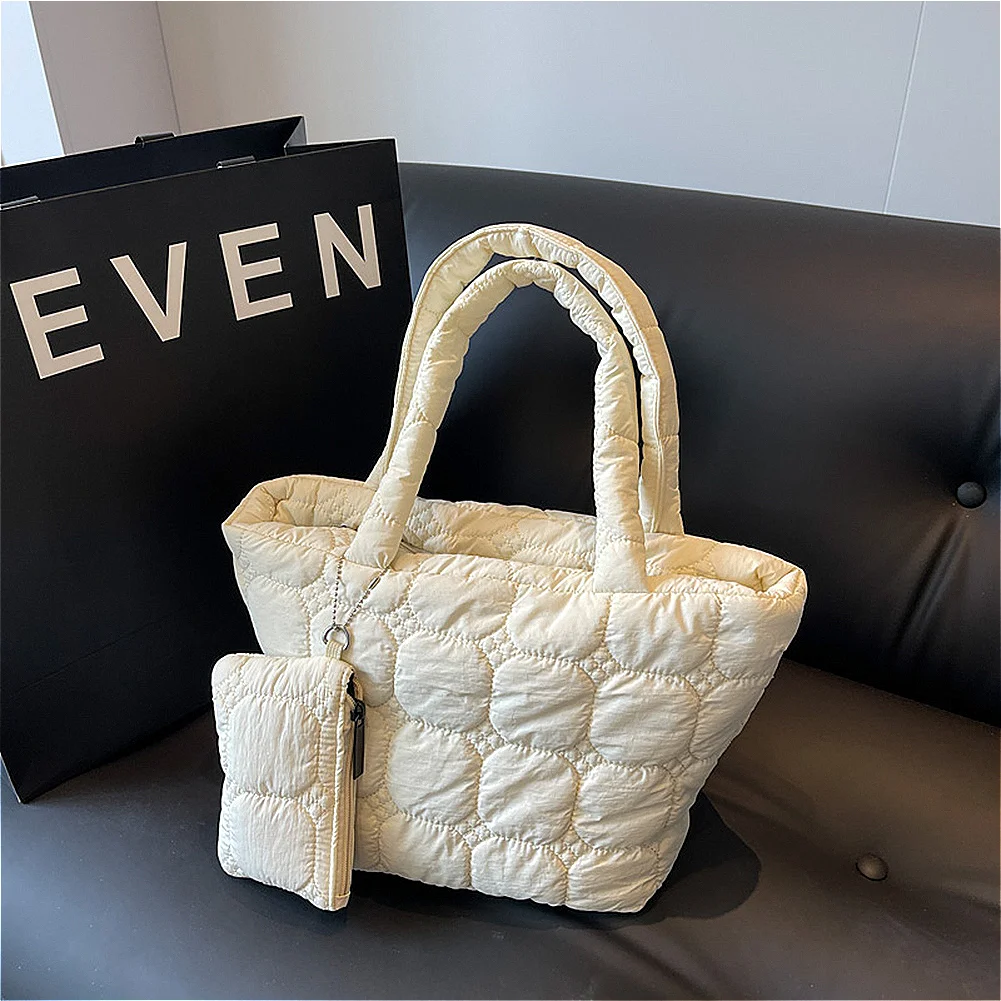 Ladies Small Totes Bag With Mini Purse Lightweight Puffy Top