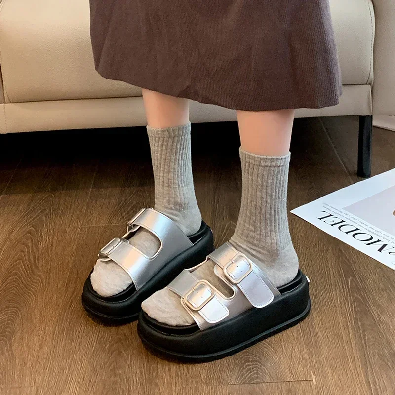 

Rome Women Summer Slippers Flats Platform Shoes 2024 Fashion Open Toe Beach Flip Flops Walking Slingback Sandals Mujer Slides