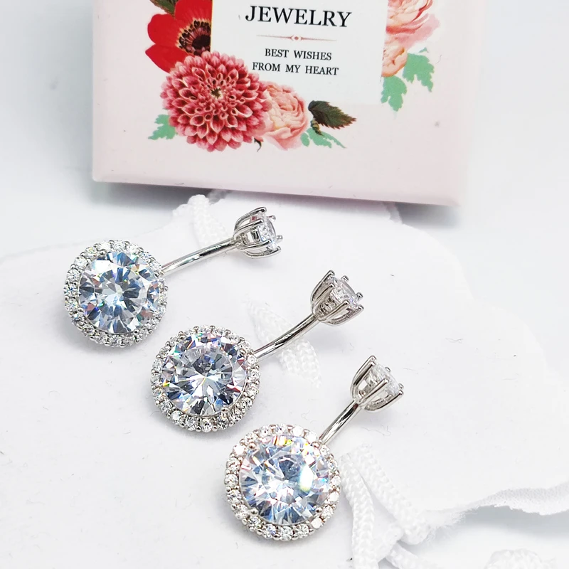 

Кольцо для пирсинга пупка из серебра 925 пробы с фианитом