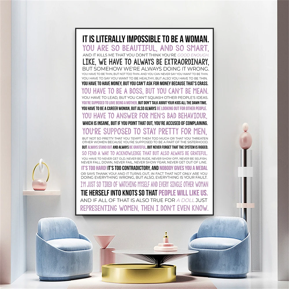 

Женская кукла Барби, художественный постер, Розовая кукла, фильмы, принты, Современная речь, цитата, искусство детской комнаты, настенное искусство, Декор