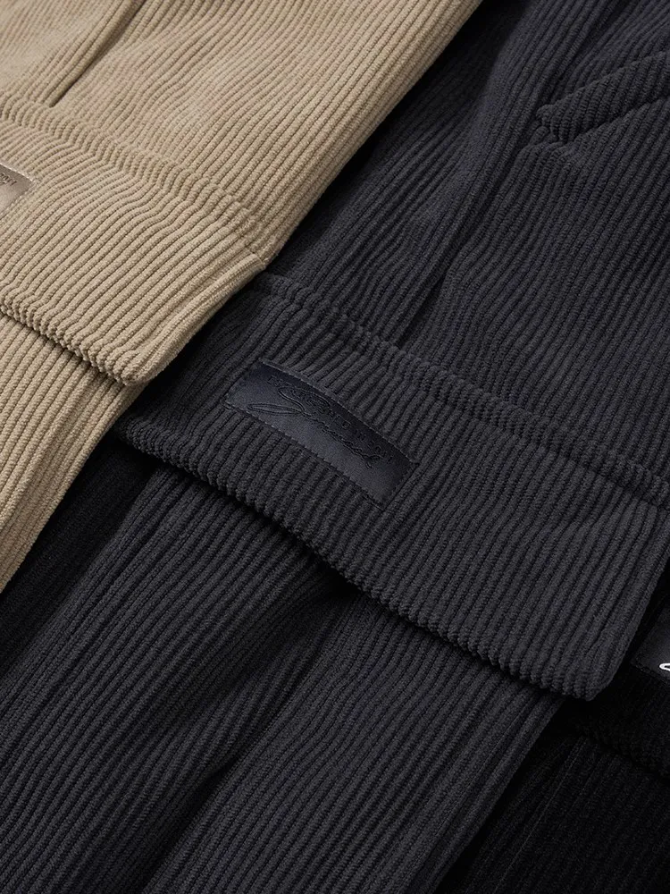 SIMWOOD 2024 Autumn Winter New Oversize Warm Fleece Liner Corduroy Cargo Pants Fashion Plus Size Trousers 4
