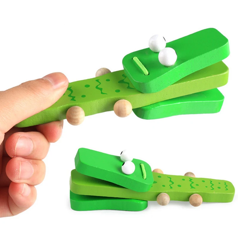 

Wooden Castanets Orff Instruments for Infant and Children, Cartoon Animal, Crocodile