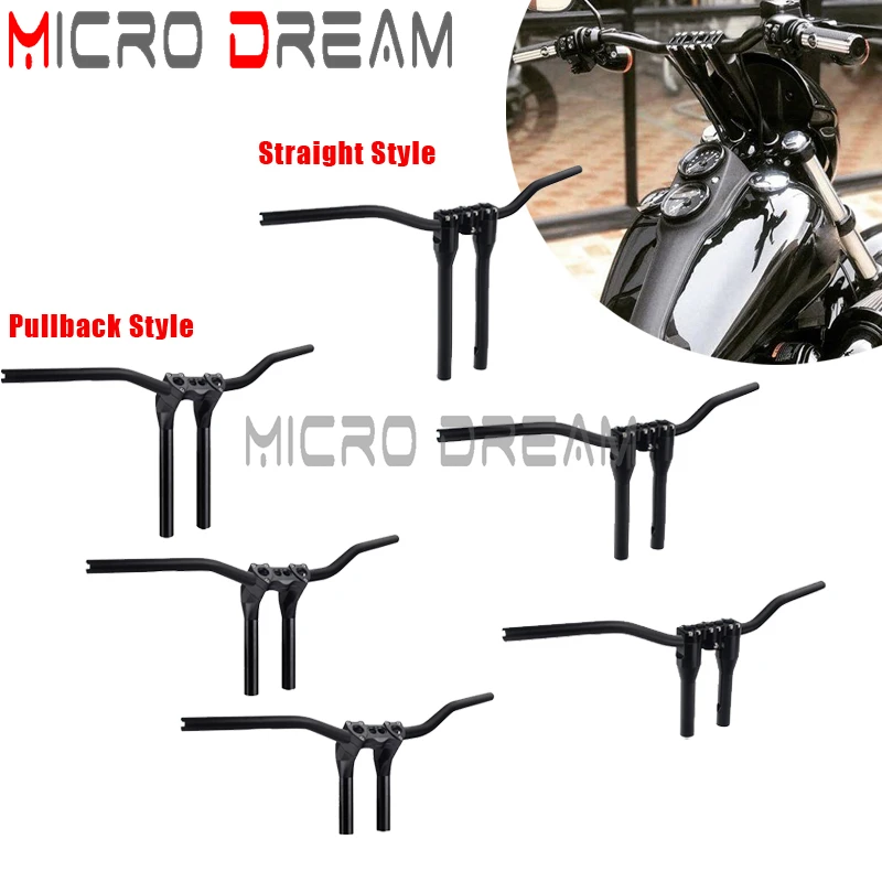 

25-28mm Handlebar & Handlebar Riser Kit 6-12" Rise Forbidden Handle Bars For Harley Dyna Low Rider S Street Bob FXBR FXLR FXLRS