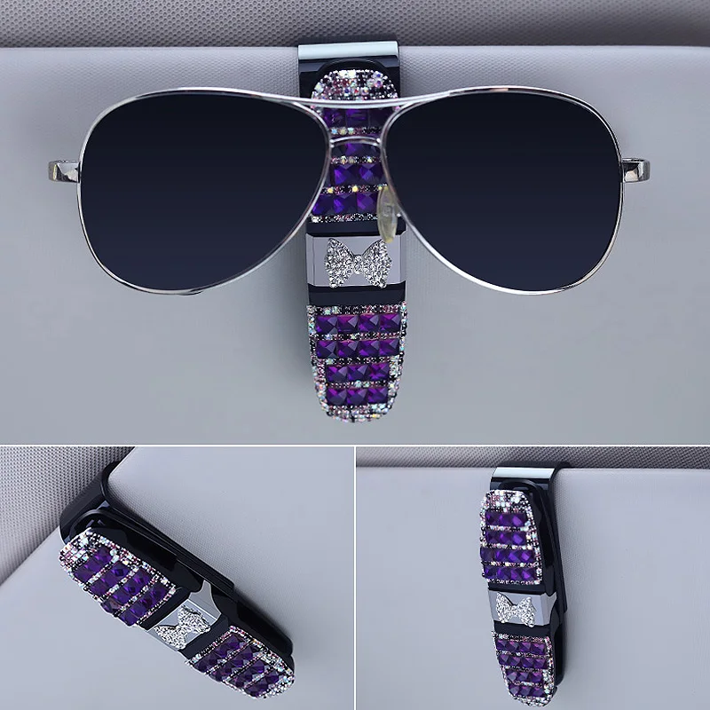 Rhinestones-Crystal-Car-Fastener-Clip-Sun-Visor-Sunglasses-Fashion-Women-Diamond-Car-Glasses-Decorative-Card-Ticket-41