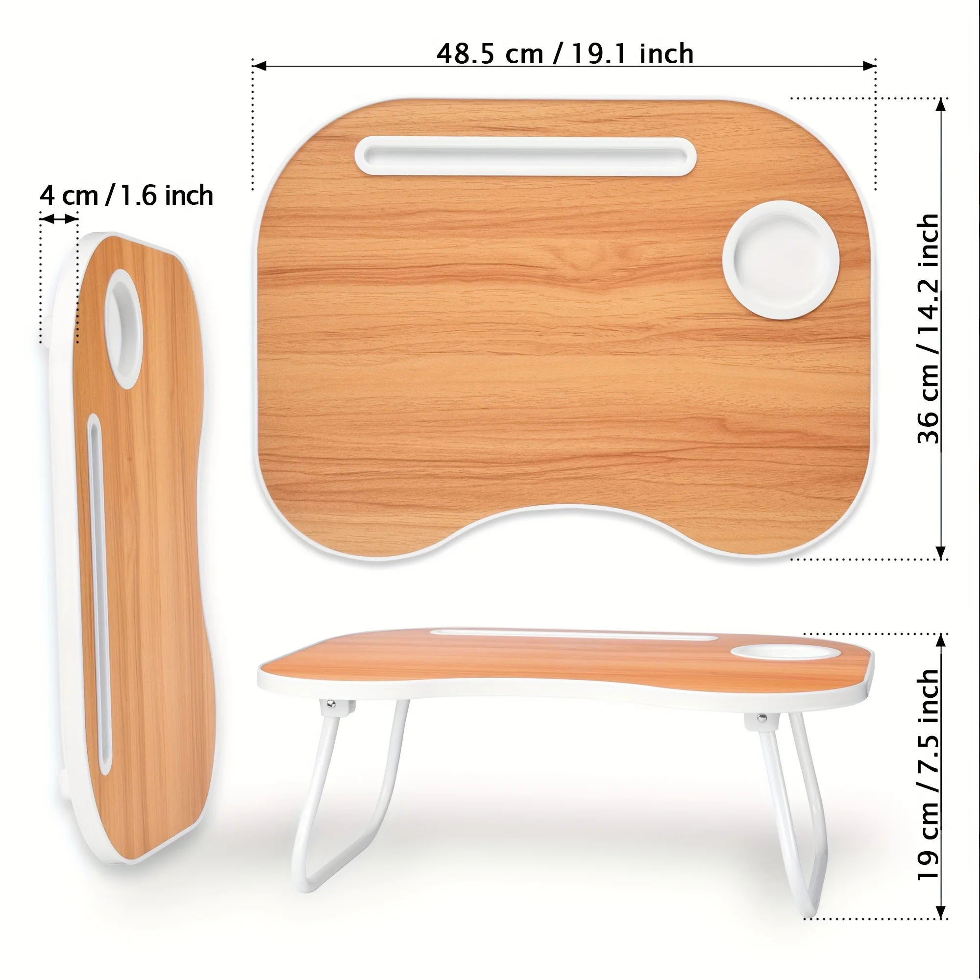 Folding Computer Desk Laptop Desk Foldable Bed and Sofa, Laptop Desk, Portable and Lightweight Computer Stand, Small Tray
