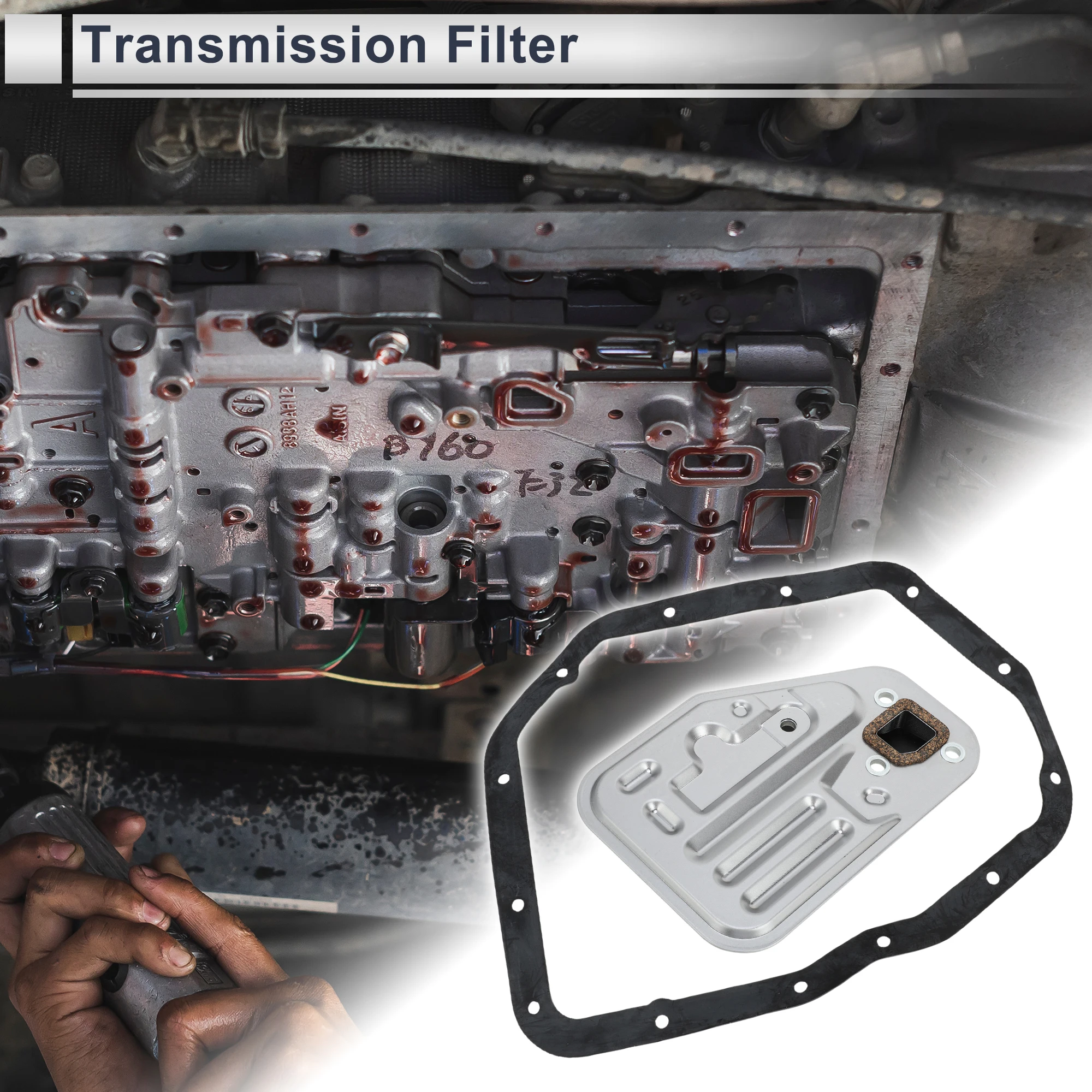 UXCELL Engine Transmission Filter Gasket Kit for Mitsubishi Galant 1992-1998 Automatic Transmission Filter Kit with Gasket