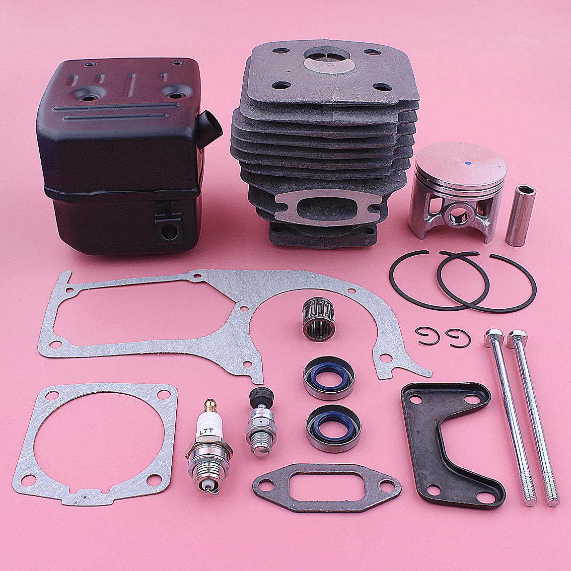 58mm Engine Motor Cylinder Piston Ported Muffler Kit For Husqvarna 395 395XP Gasket Oil Seal Chainsaw Garden Tool Parts 2