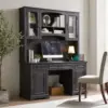 JXQTLINGMU Farmhouse 76" Height Computer Office Desk with Hutch Charging Station Drawers Storage Cabinet Workstation Home 1