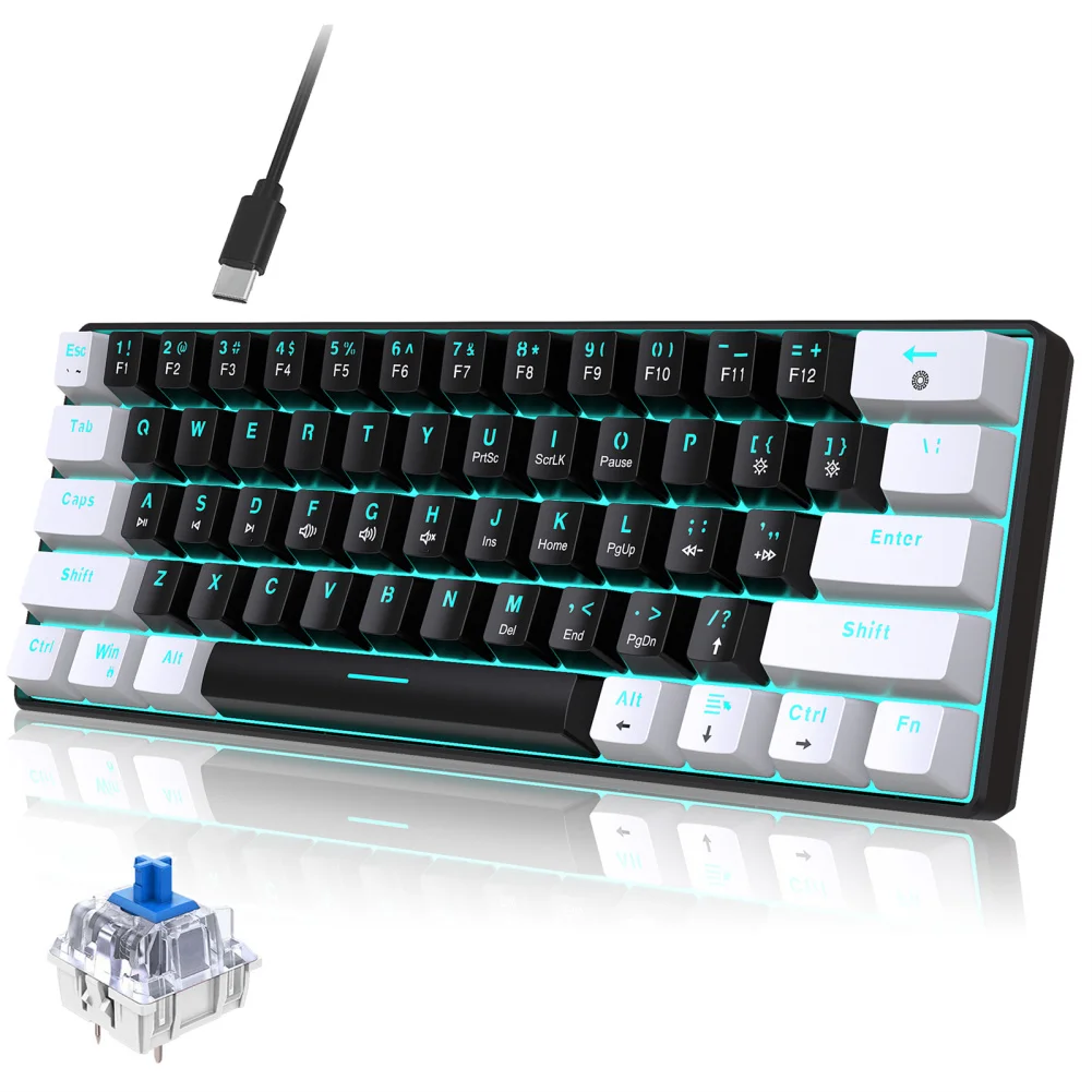 

V900 Gaming Keyboard 61 Keys Wired Computer Keyboard With Colorful LED Backlight Keyboard For Laptop PC Tablet