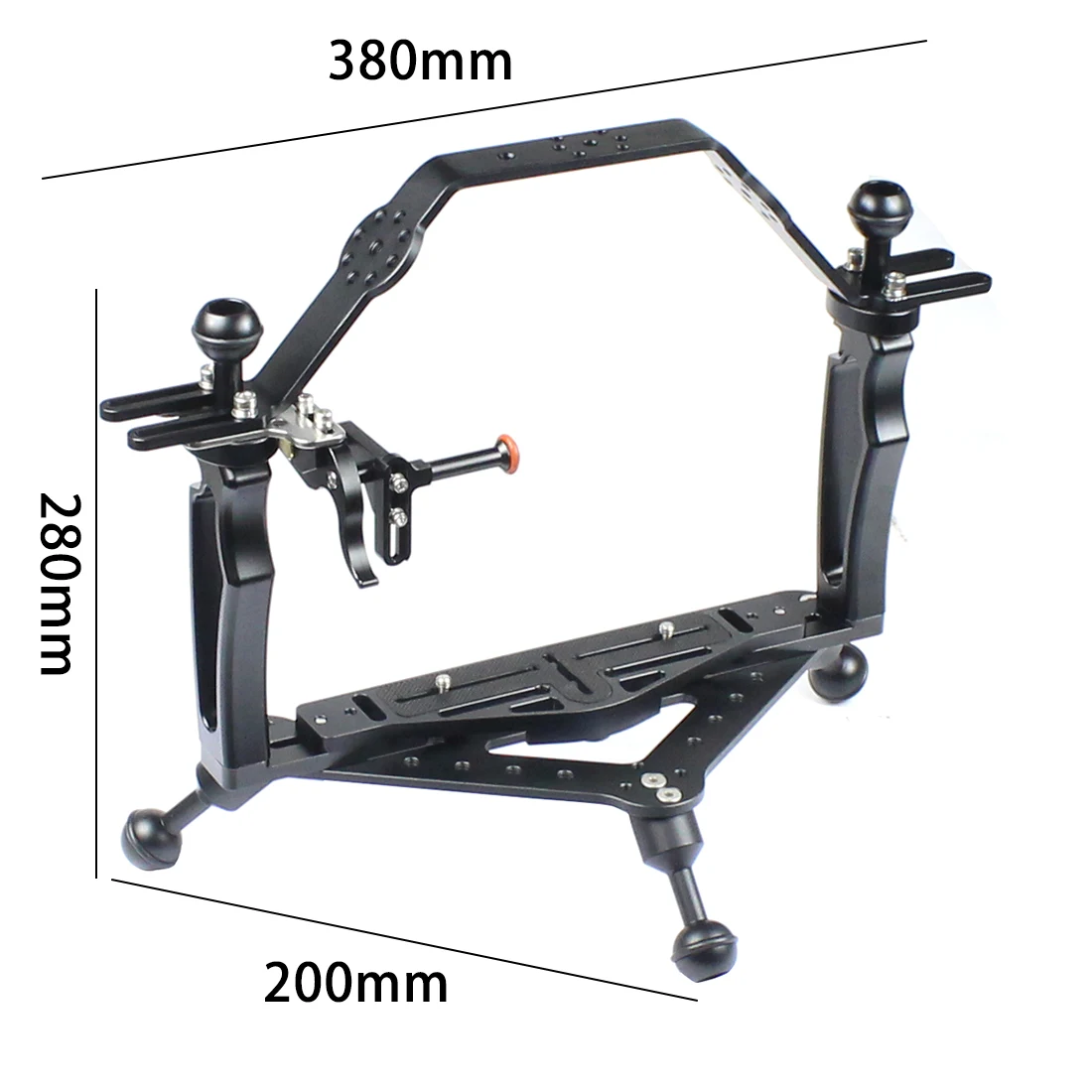 Tauchen Tablett Dual Griff Grip Expansion Lift Up Mount Aluminium Handheld LED Blitzlicht Halterung DSLR Unterwasser Fotografie Werkzeug – Detail 35