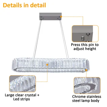 Modern Crystal Chandelier Dining Room Decor Pendant Hanging Light Fixtures For Living Room Ceiling Lamp Lustre Home Decoration 6