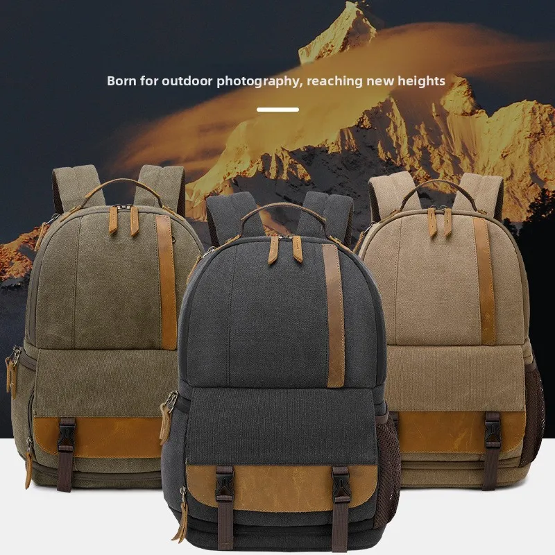 Borsa fotografica a doppia tracolla, borsa fotografica professionale multifunzionale, zaino per drone, borsa per computer - immagine 3