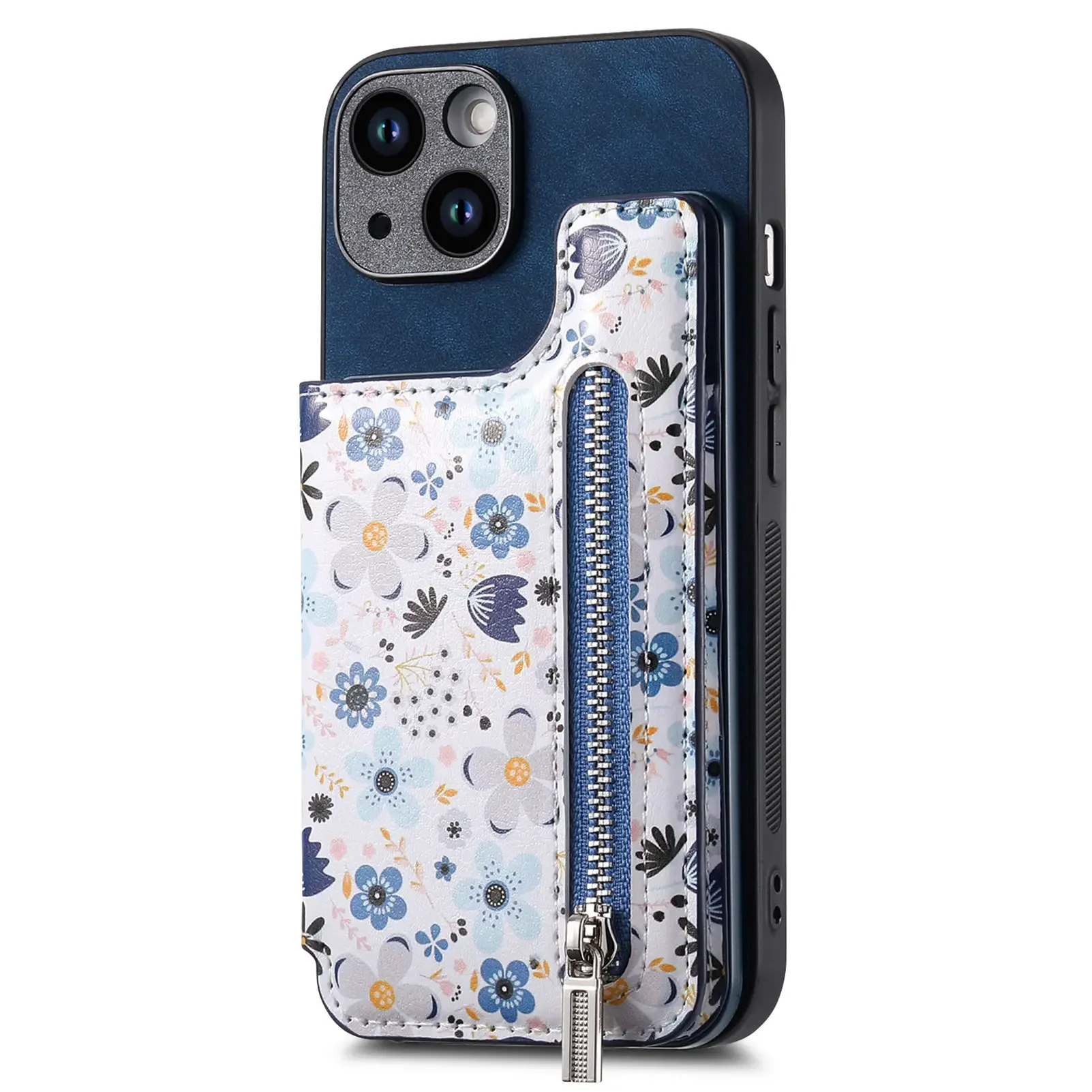 Zipper Cards Slot Wallet Case For iPhone 15 Pro Max 14 Plus