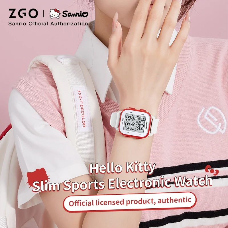 ZGO X Sanrio Hello Kitty Watch For Girls Student Kids' Electronic Watches Waterproof Sports Wristwatch Girl Child Gift Box 878 6