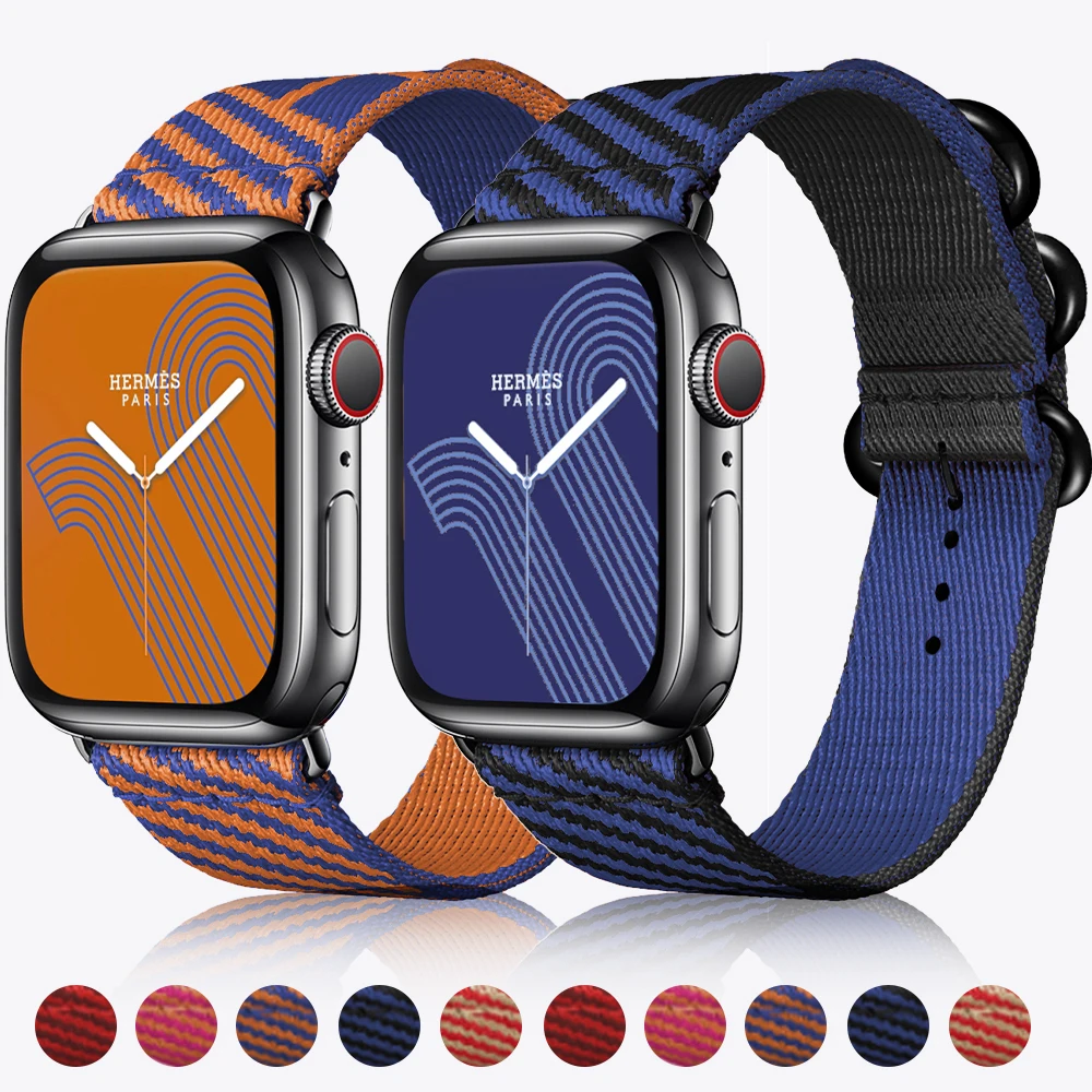 Ремешок нейлоновый для Apple watch 41 мм 45 40 44 38 42 серия 7 6 54321 SE | Наручные часы