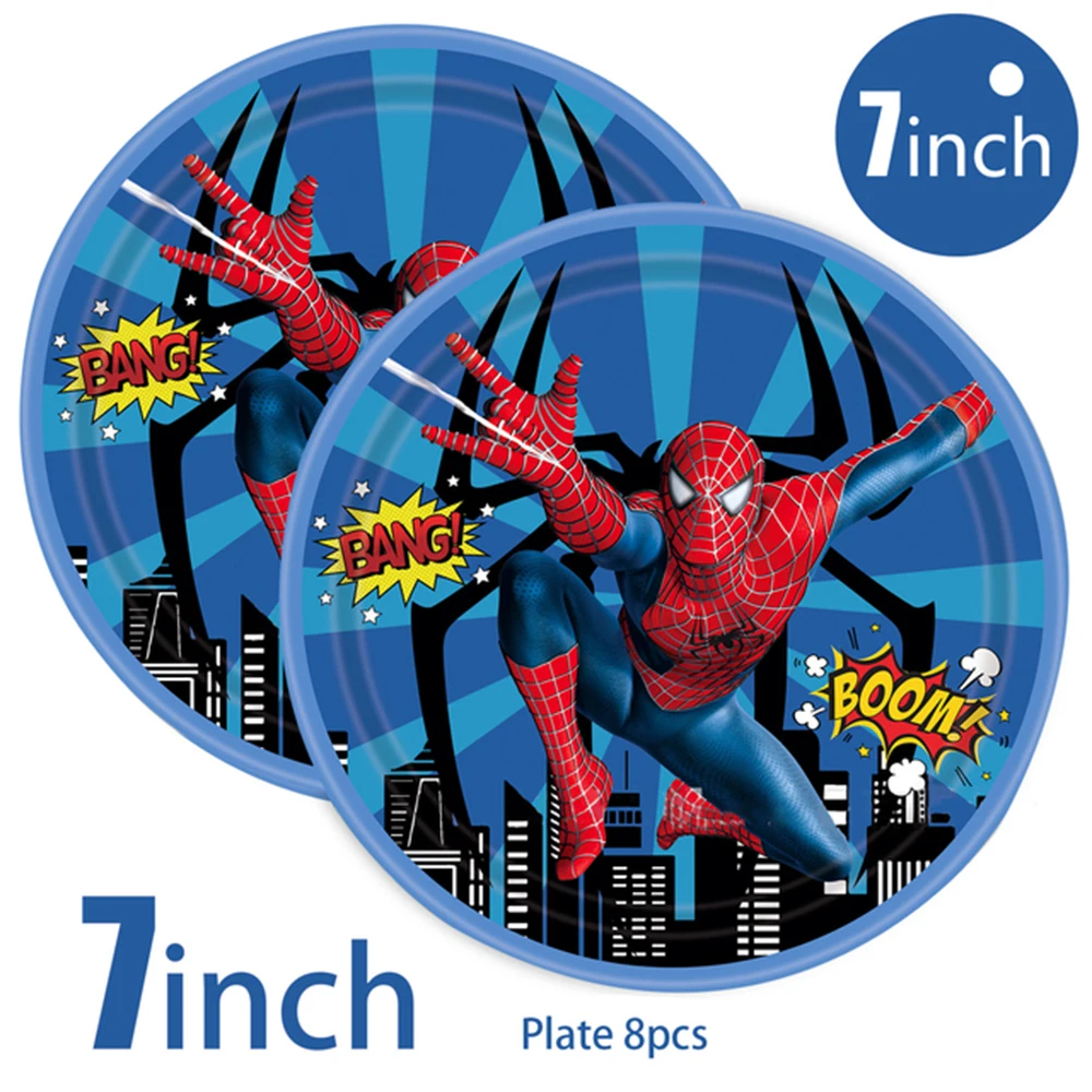 Spiderman Birthday Party Supplies Spider Tableware Paper Plates 9oz Cup Hero Dessert Plates for Kids Baby Shower Deocations party supplies birthday party supplies birthday tableware set spiderman party supplies