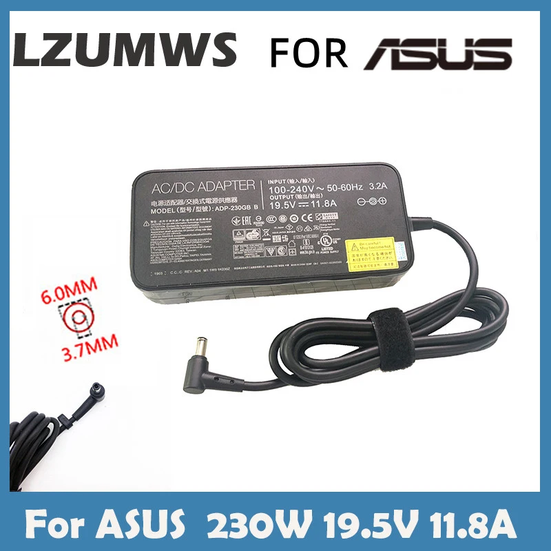 19.5v 11.8a 230w 6.0*3.7mm Charger Ac Laptop Adapter For Asus Rog
