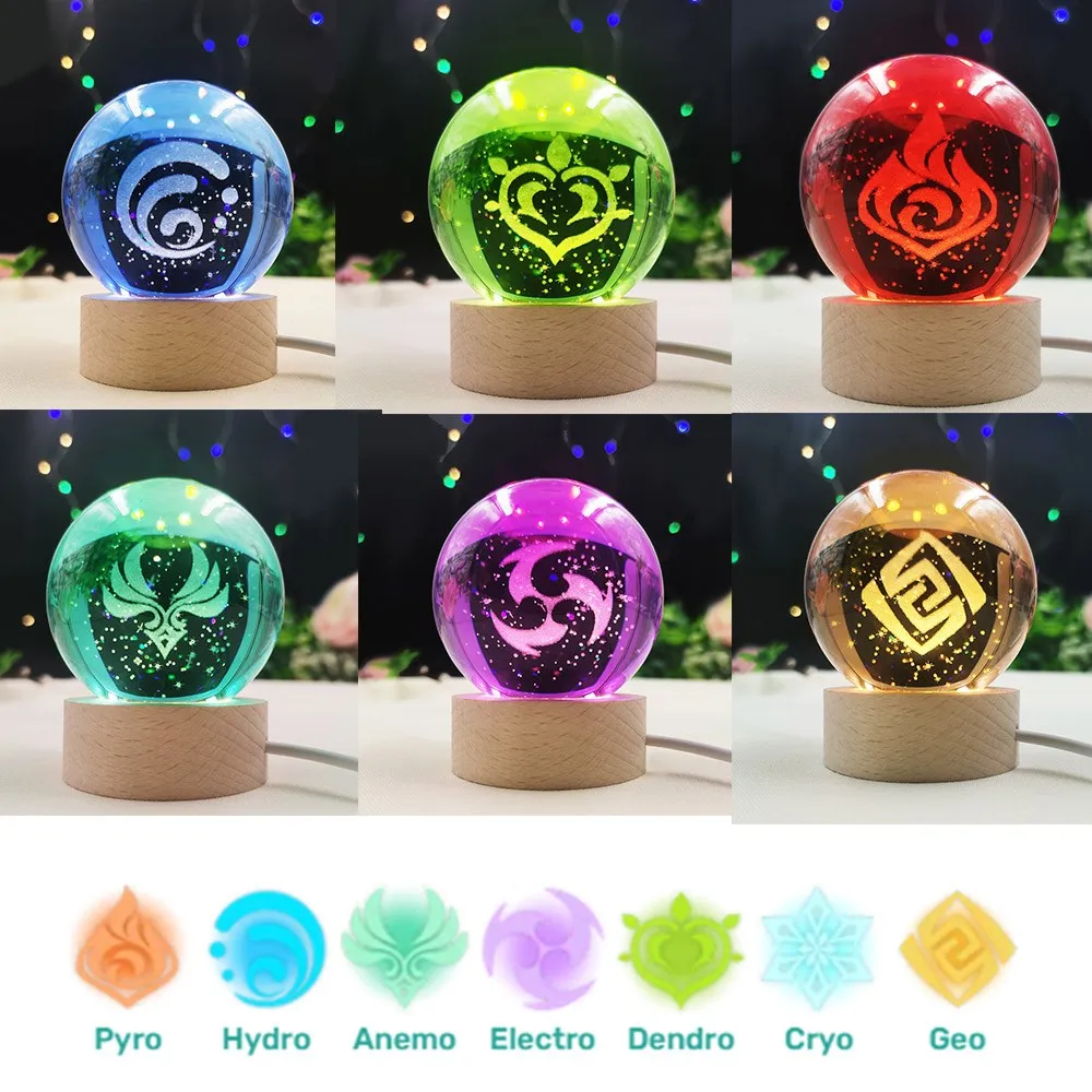 Genshin Impacto Deus Da Versão Led Bola De Cristal Cosplay Anemo Electro  Hydro Pyro Geo Cryo Dendro Presentes Adereços Estatuetas - Adereços De  Festa - AliExpress