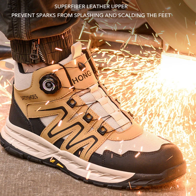 Waliantile Indestructible Safety Work Boots For Men Male Construction Working Shoes Steel Toe Puncture Proof Safety Footwear Man