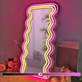 Wavy LED Neon Mirror
