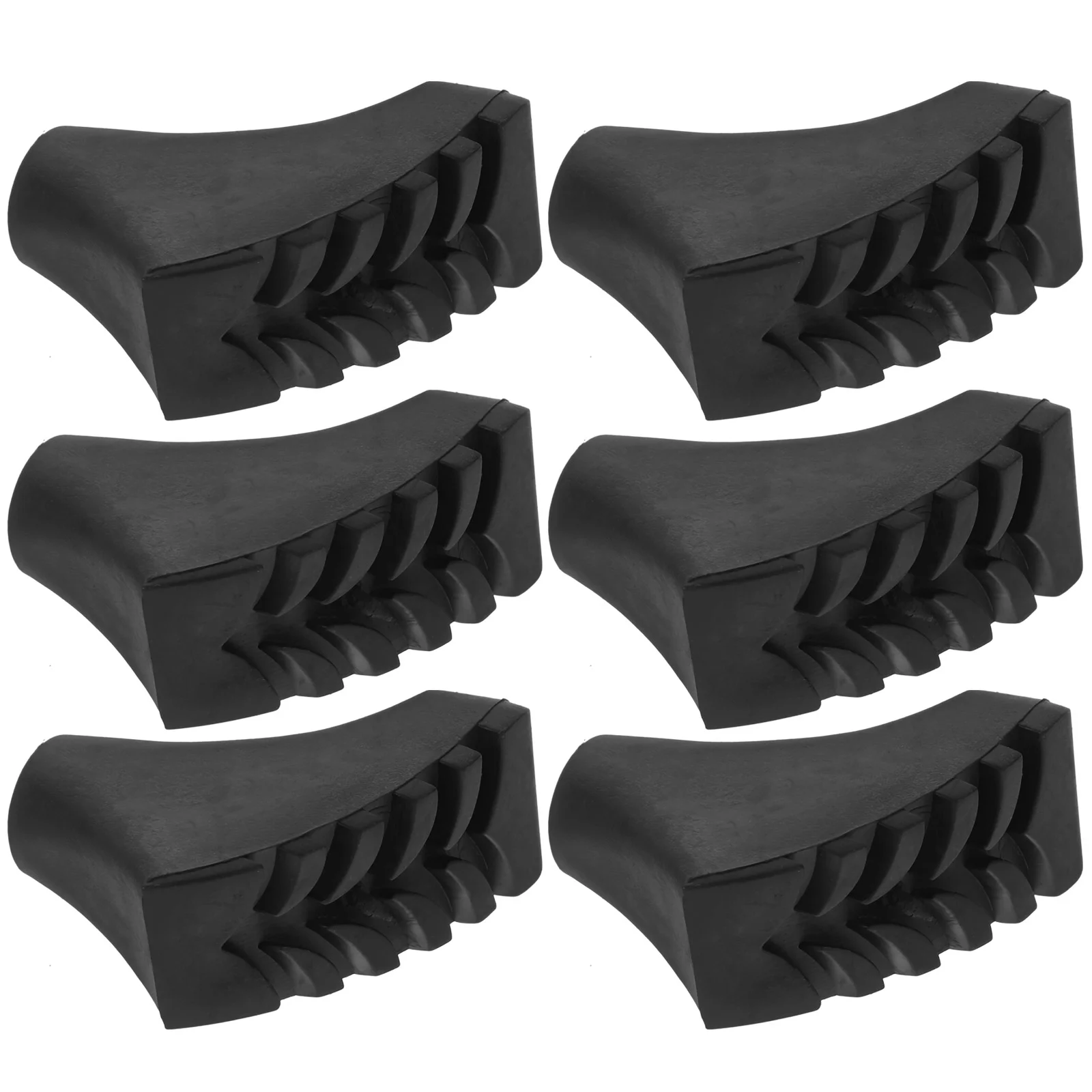 

6 Pcs Non-slip Pole Tip Covers Crutches Cane Walking Tips Tpr Rubber Replacement Feet Accessories for