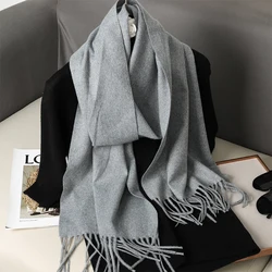 Luxurious Winter Cashmere Scarf - Versatile Solid Color Shawl Wrap (DFP001-18)