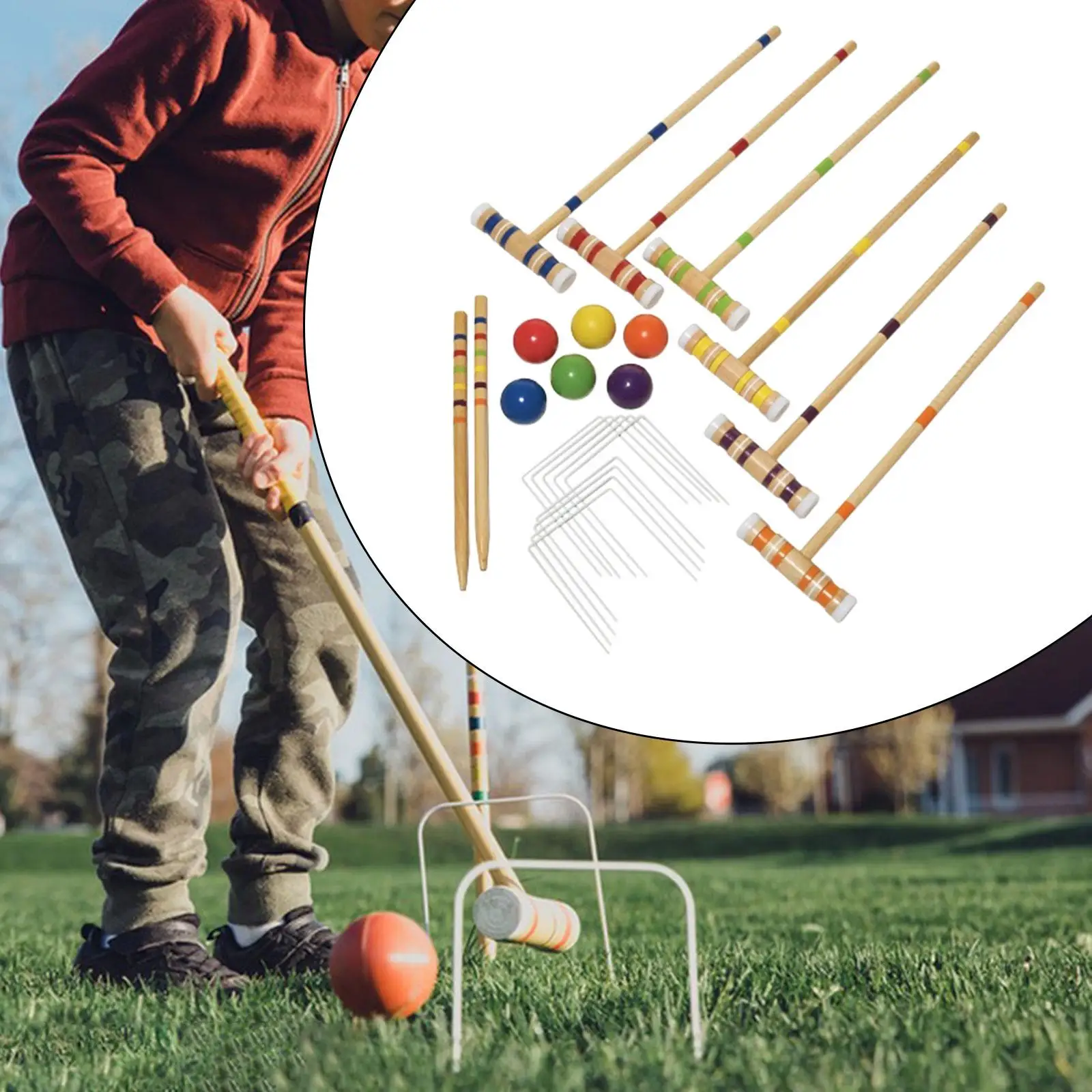 Lawn Croquet Game Set 2 Benchmarks for Yard Outdoor Games Sport Family