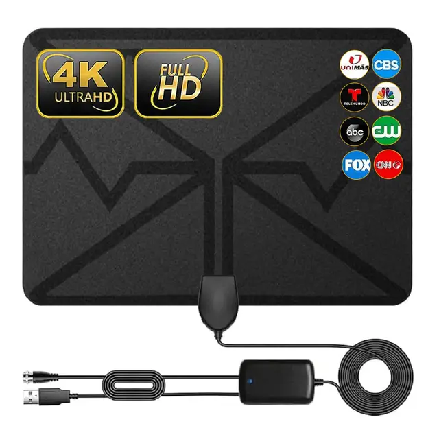 Amplified Indoor HDTV Antenna – 4K 1080p Ready, Up To 3600 Miles Range, Free Local Channels
