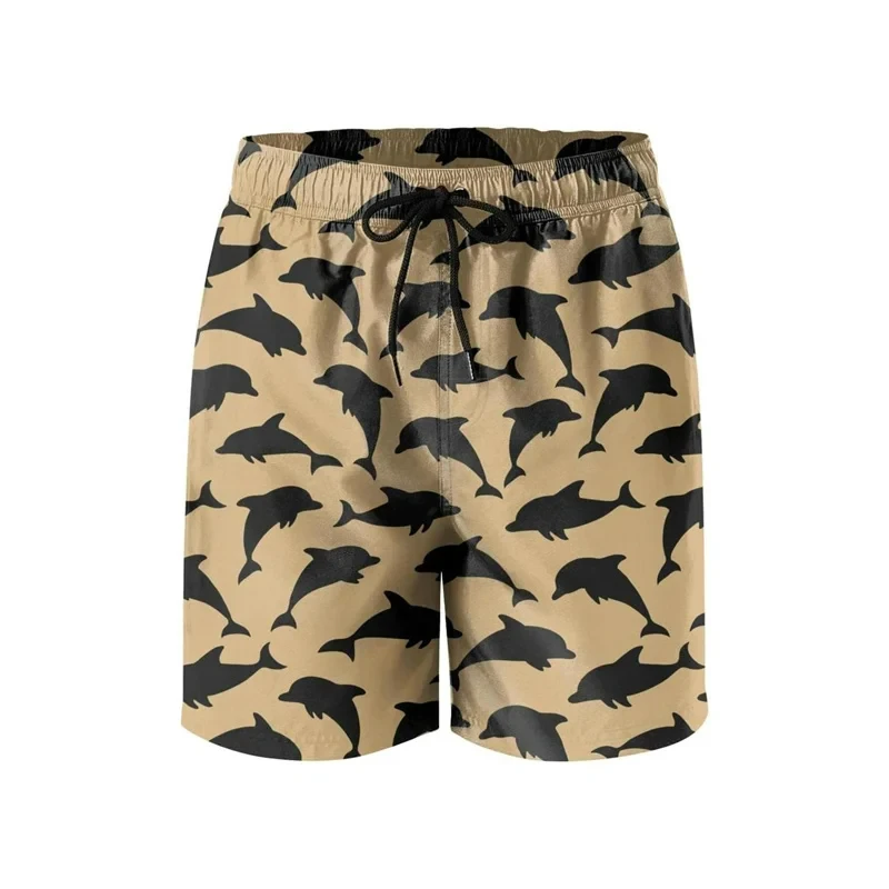 2024 Men's Casual Shorts Men's Leopard Print 3D Printed Beach Shorts Casual Suitable for Surfboard Personality Summer 5