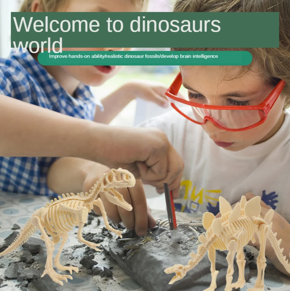Dinosaur Fossils Archaeological Excavation Toy Gem Childrens Puzzle Hand Made and Assembled Diy Archeology Toys for Boys
