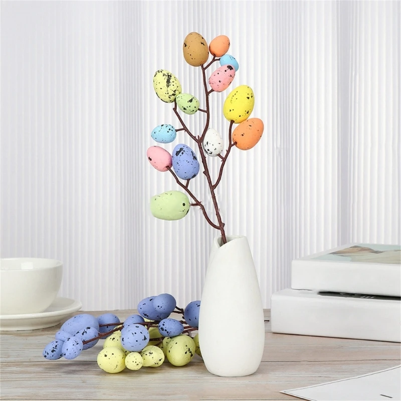 Color Eggs Easter Decorations Eggs Branch Easter Eggs Artificial