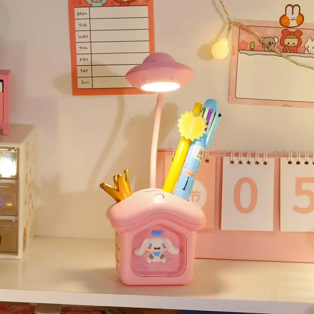 

Kawaii Sanrios Cinnamoroll Hello Kitty Ночная Светодиодная лампа в стиле аниме защита глаз прикроватная лампа для общежития Настольный подарок для студентов