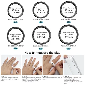 R09 Smart Ring Men Women with Charging Case,Heart Rate Blood Oxygen,Skin Temperature Monitor,5ATM Waterproof For Android iOS 2